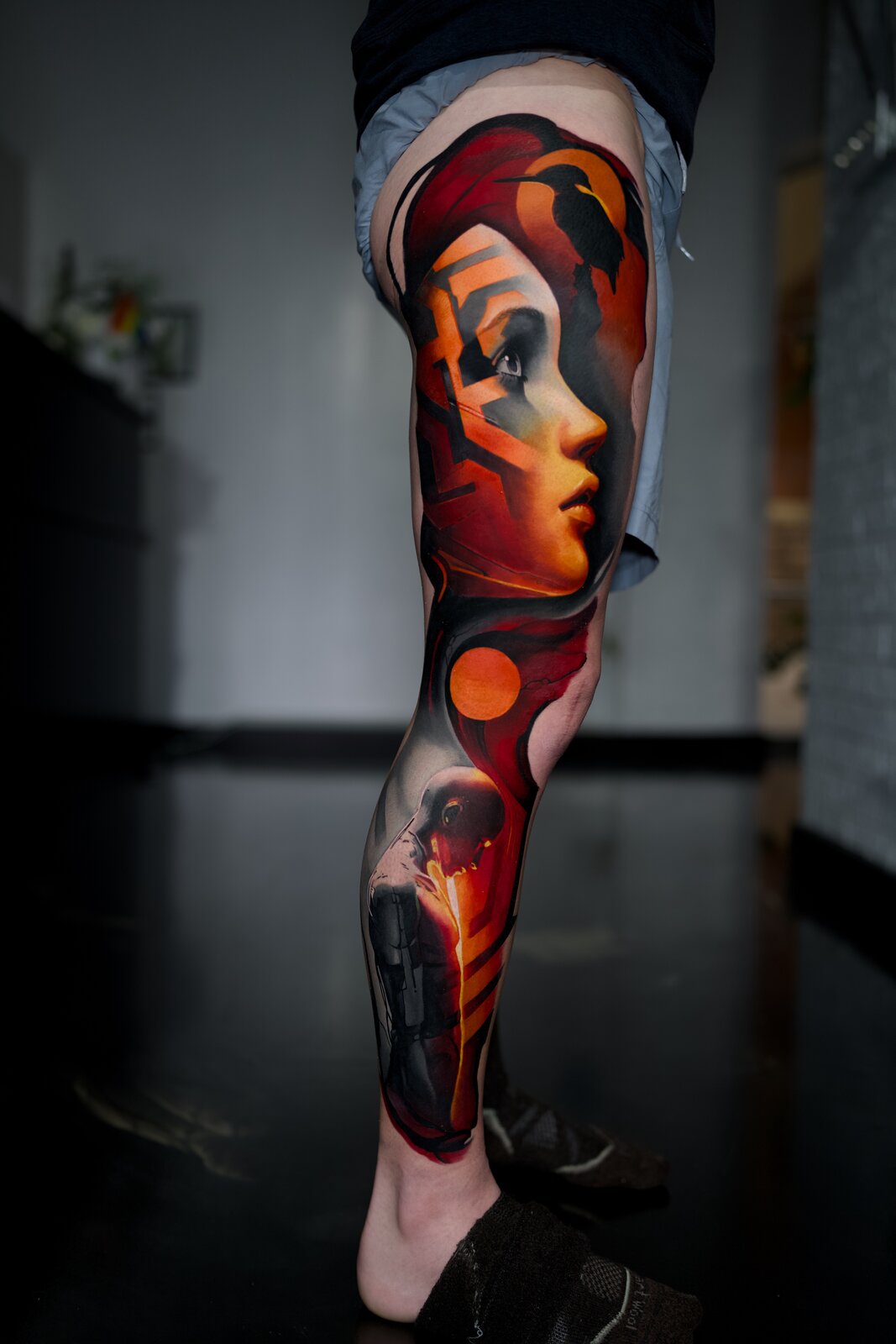 Fire portrait in progress